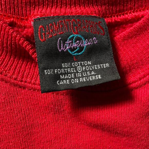 Vtg 90s Looney Tunes Daffy Duck Garment Graphics Christmas Crewneck Sweatshirt - Picture 4 of 4